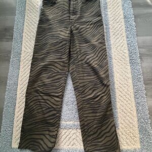 Express Zebra Print Straight Leg Pants